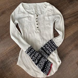 Free people thermal top with detailed cuff
